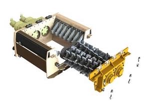 Triturador móvel de eixo duplo