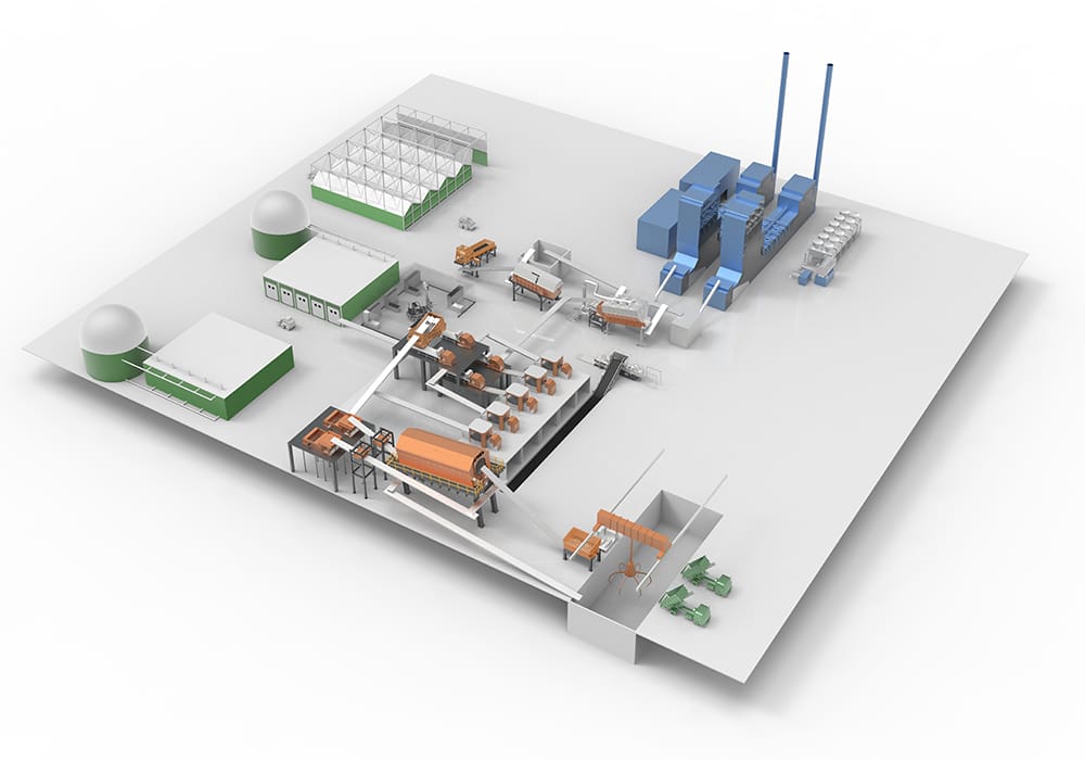 Sistema abrangente de tratamento e reciclagem de resíduos