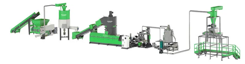 Sistema de reciclagem e granulação de plástico