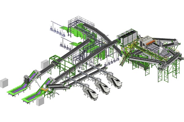 Sistema de instalação de reciclagem de materiais (MRF)